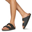 BIRKENSTOCK Arizona Birko-flor / Triples / Negro / Regular Sandalia Mujer - 8