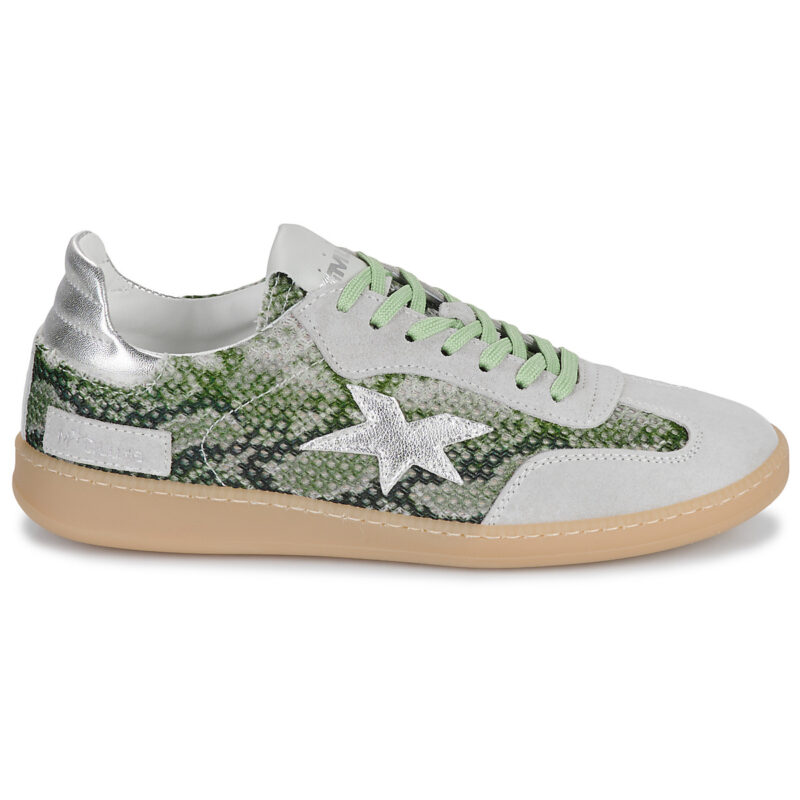 Meline Baskets basses argent&eacute;es pour femmes 526R-E560 - Pointure 2