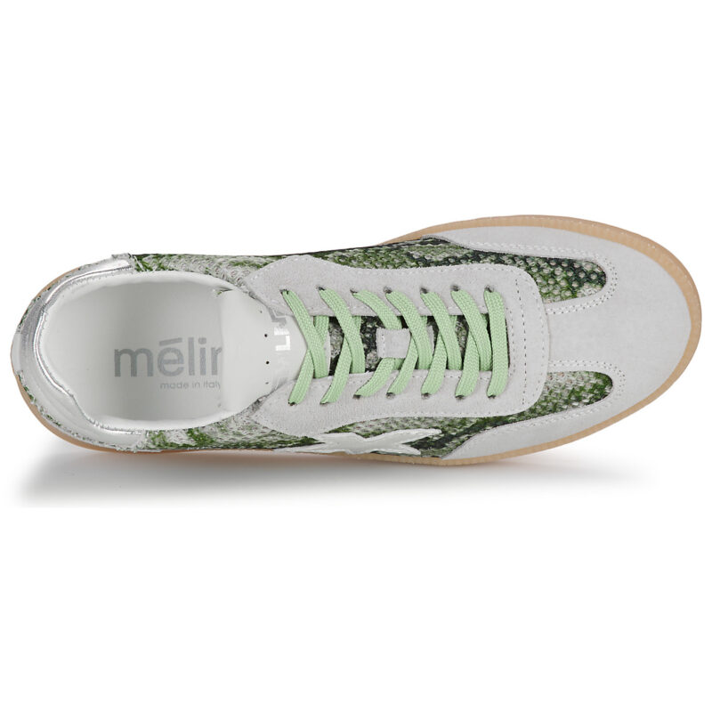 Meline Baskets basses argent&eacute;es pour femmes 526R-E560 - Pointure 6