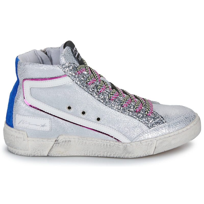 Meline Baskets montantes argent&eacute;es pour femmes 321NKC-E850 - Pointure 2