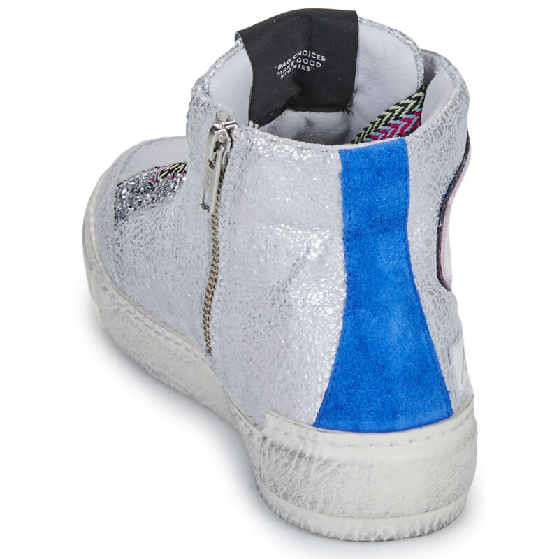 Meline Baskets montantes argent&eacute;es pour femmes 321NKC-E850 - Pointure 5