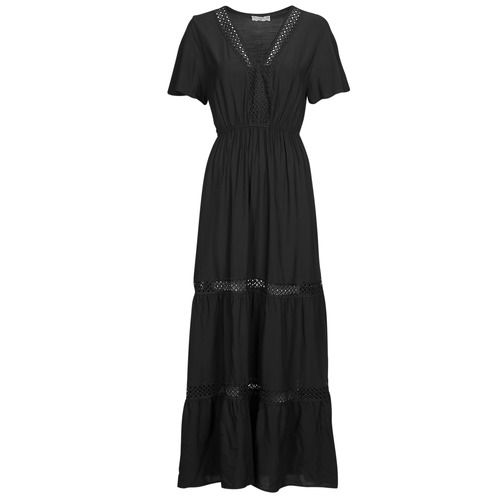 Abito lungo donna Moony Mood KIMY in nero, elegante e alla moda, perfetto per occasioni speciali o abbigliamento quotidiano. Design sofisticato e versatile, ideale per completare il tuo outfit con stile. Disponibile su outletscarpeonline.it.