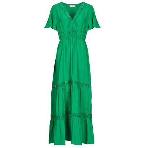 Abito lungo donna Moony Mood KIMY Verde, elegante e alla moda, con design fluido e tessuto leggero, ideale per eventi estivi e cerimonie. Perfetto per un look sofisticato e trendy.