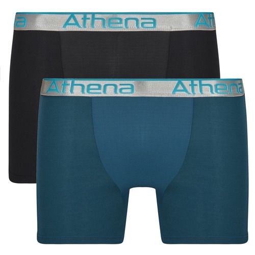 Boxer uomo Athena 720 STRETCH ADJUST pack da 2 in nero, realizzati con tessuto elastico per una vestibilità confortevole e perfetta. Ideali per l'uso quotidiano, questi boxer offrono supporto e libertà di movimento. Perfetti per chi cerca qualità e stile nel guardaroba maschile.