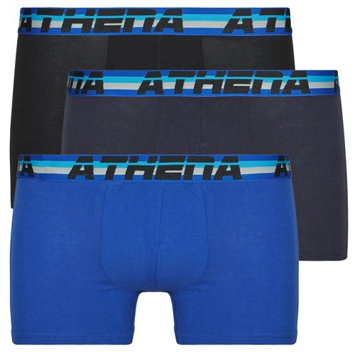 Boxer uomo Athena 720 STRETCH COTON in pack da 3 di colore nero, realizzati in cotone stretch per massimo comfort e vestibilità. Boxer ideali per l'uso quotidiano, offrono traspirabilità e libertà di movimento. Acquista ora il pack di boxer per uomo Athena, l'ideale per chi cerca qualità e stile nel proprio guardaroba.