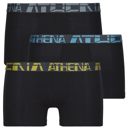 Boxer uomo Athena 720 STRETCH MICRO Pack de 3 in nero, realizzati in tessuto elastico per un comfort ottimale. Perfetti per l'uso quotidiano, questi boxer offrono una vestibilità aderente e traspirante. Ideali per chi cerca stile e praticità, il pack da tre rappresenta un'ottima scelta per rinnovare il guardaroba maschile. Scopri la qualità e il design dei boxer Athena per un look sempre impeccabile.