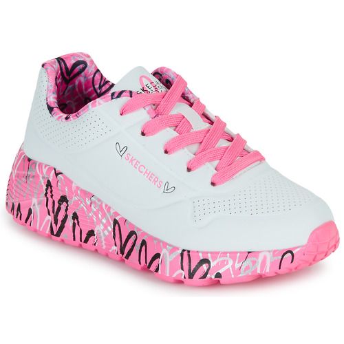 Scarpe bambina ragazza Skechers JGOLDCROWN: UNO LITE - LOVELY LUV in Bianco, eleganti e comode, perfette per ogni occasione. Design moderno con dettagli femminili, ideali per le giovani fashioniste. Acquista ora le migliori scarpe Skechers per bambini!