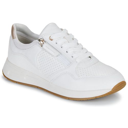 Sneakers basse Geox D BULMYA in colore bianco per donna, perfette per un look casual e alla moda. Comfort eccezionale e stile senza tempo, ideali per ogni occasione. Acquista ora le sneakers Geox D BULMYA e aggiungi un tocco di eleganza al tuo outfit!
