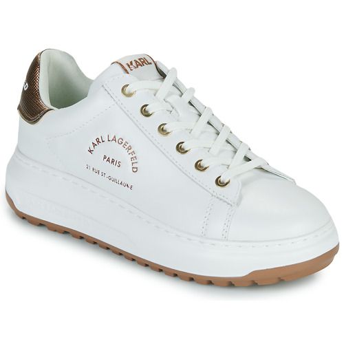 Sneakers basse Donna Karl Lagerfeld KAPRI LUG Maison Metalmesh Tab Bianco, eleganti e versatili, perfette per ogni occasione. Design moderno con dettagli in metalmesh, ideali per completare il tuo outfit casual. Acquista ora per un look alla moda!