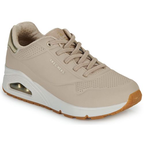 Sneakers basse Donna Skechers UNO SHIMMER AWAY in colore beige, perfette per un look casual e alla moda. Comfort ottimale e design elegante, ideali per ogni occasione. Acquista le tue nuove sneakers Skechers oggi stesso!