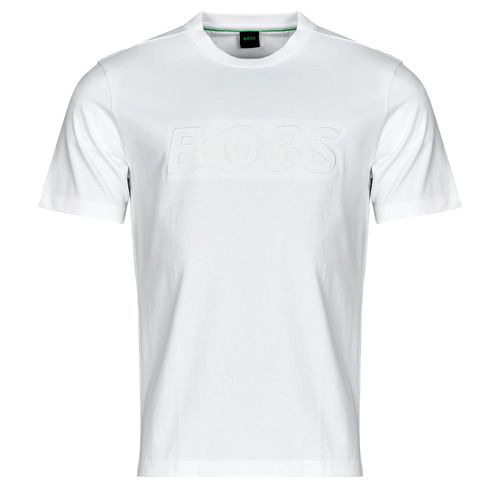 T-shirt BOSS Tee DropNeedle Bianco da uomo con maniche corte, elegante e moderno, perfetta per un look casual. Ideale per ogni occasione, realizzata con materiali di alta qualità. Acquista ora e arricchisci il tuo guardaroba con questo must-have!