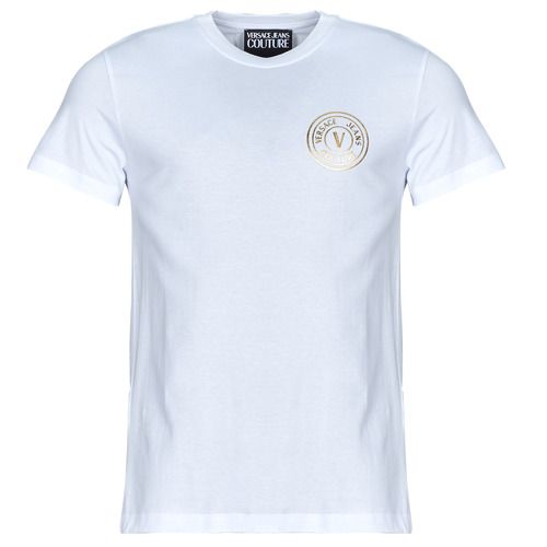 T-shirt uomo Versace Jeans Couture 78GAHT00 Bianco maniche corte, elegante e alla moda, perfetta per outfit casual. Realizzata con materiali di alta qualità, questa t-shirt è ideale per la stagione primavera-estate. Acquista ora e aggiungi un tocco di stile al tuo guardaroba con questo iconico modello Versace Jeans Couture.