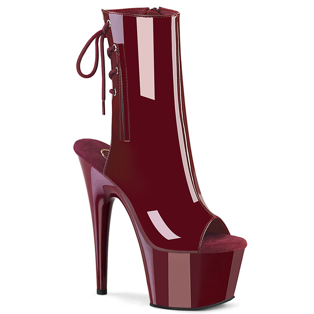 Pleaser ADORE-1018 ADO1018/BY/M Tronchetti  Tacco Altissimo 17 Plateau 7.0 Rosso Borgogna ADO1018/BY/M