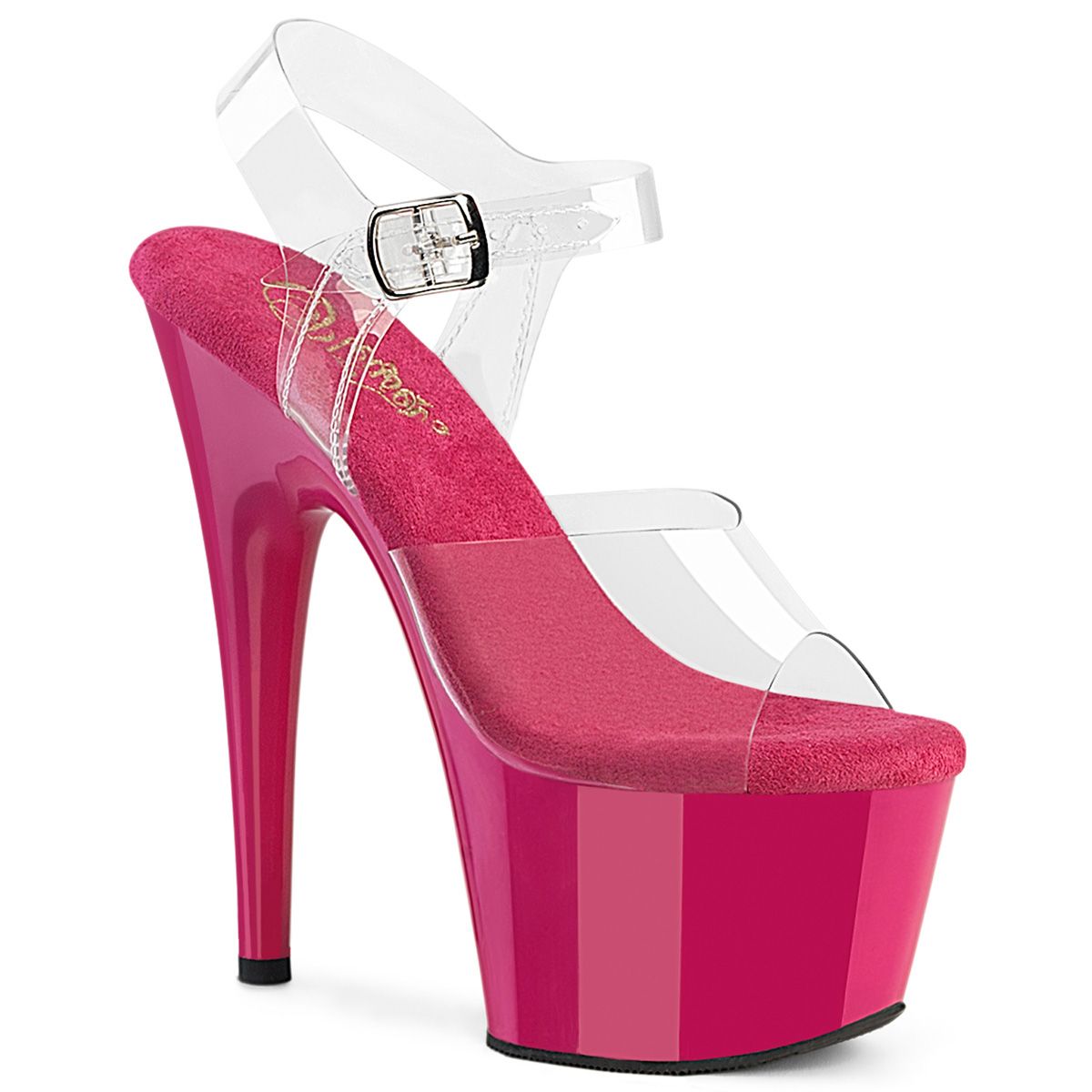 Pleaser ADORE-708 ADO708/C/HP Sandali con Cinturino  Tacco Altissimo 17 Plateau 7.0 Trasparente ADO708/C/HP