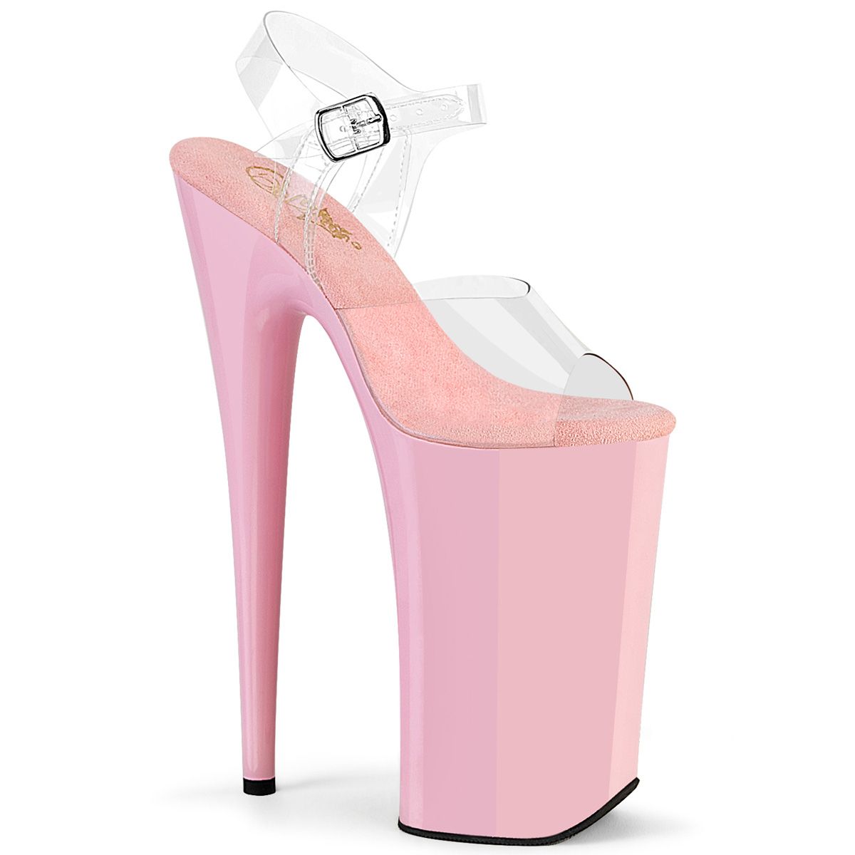 Pleaser BEYOND-008 BEY008/C/BP Sandali con Cinturino  Tacco Altissimo 25 Plateau 16.0 Trasparente BEY008/C/BP