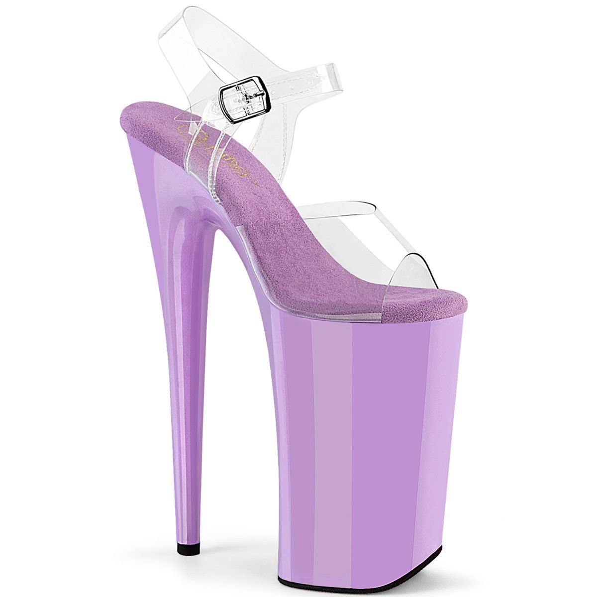 Pleaser BEYOND-008 BEY008/C/LV Sandali con Cinturino  Tacco Altissimo 25 Plateau 16.0 Trasparente BEY008/C/LV