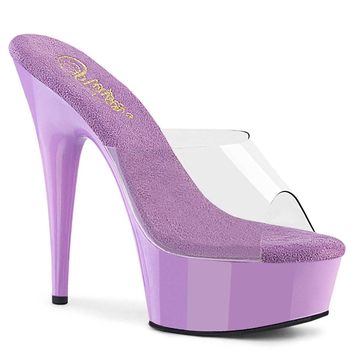 Pleaser DELIGHT-601 DEL601/C/LV Sabot Donna  Tacco Altissimo 15 Plateau 4.5 Trasparente DEL601/C/LV