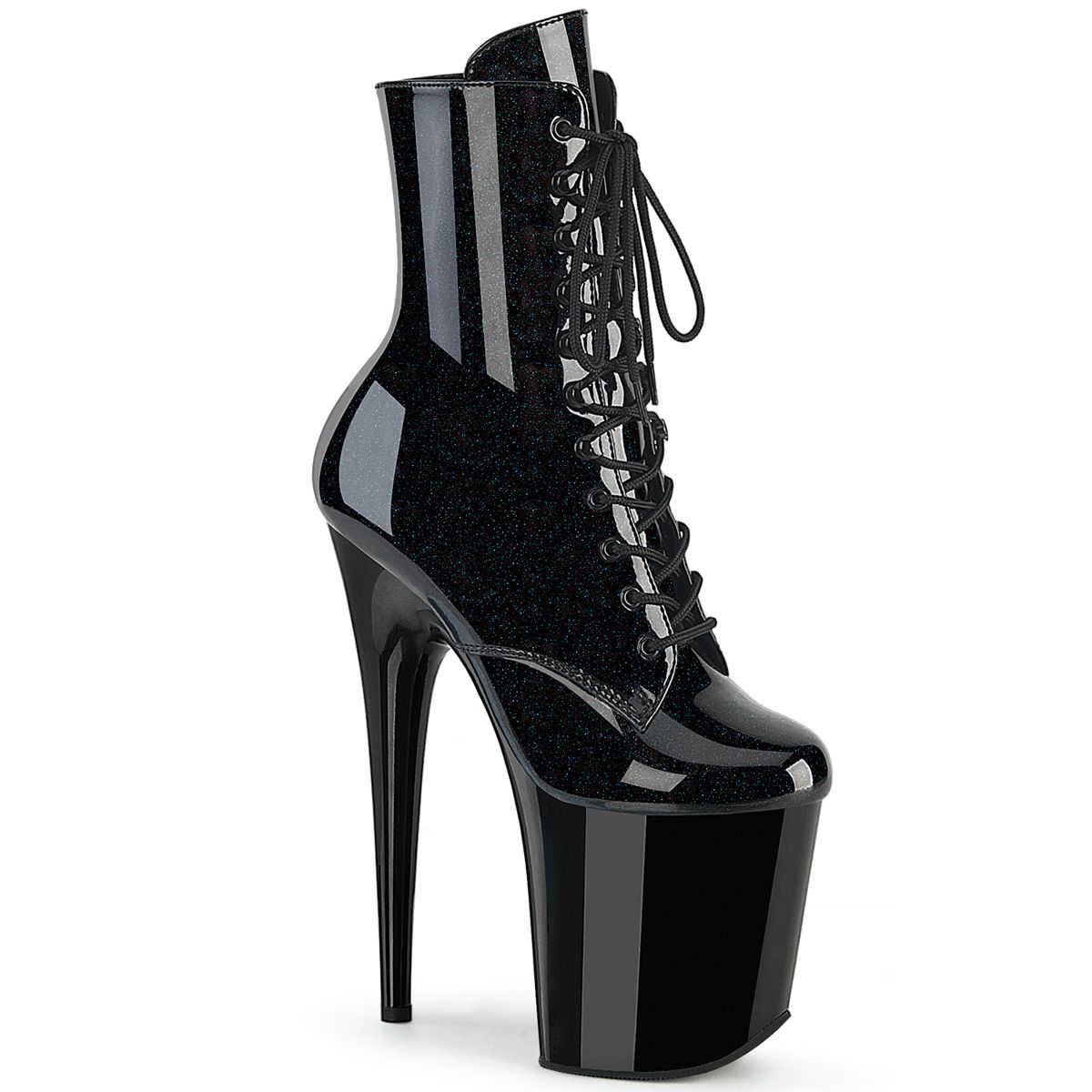 Pleaser FLAMINGO-1020BLG FLAM1020BLG/B-BLG/M Tronchetti  Tacco Altissimo 20 Plateau 10.0 Nero FLAM1020BLG/B-BLG/M