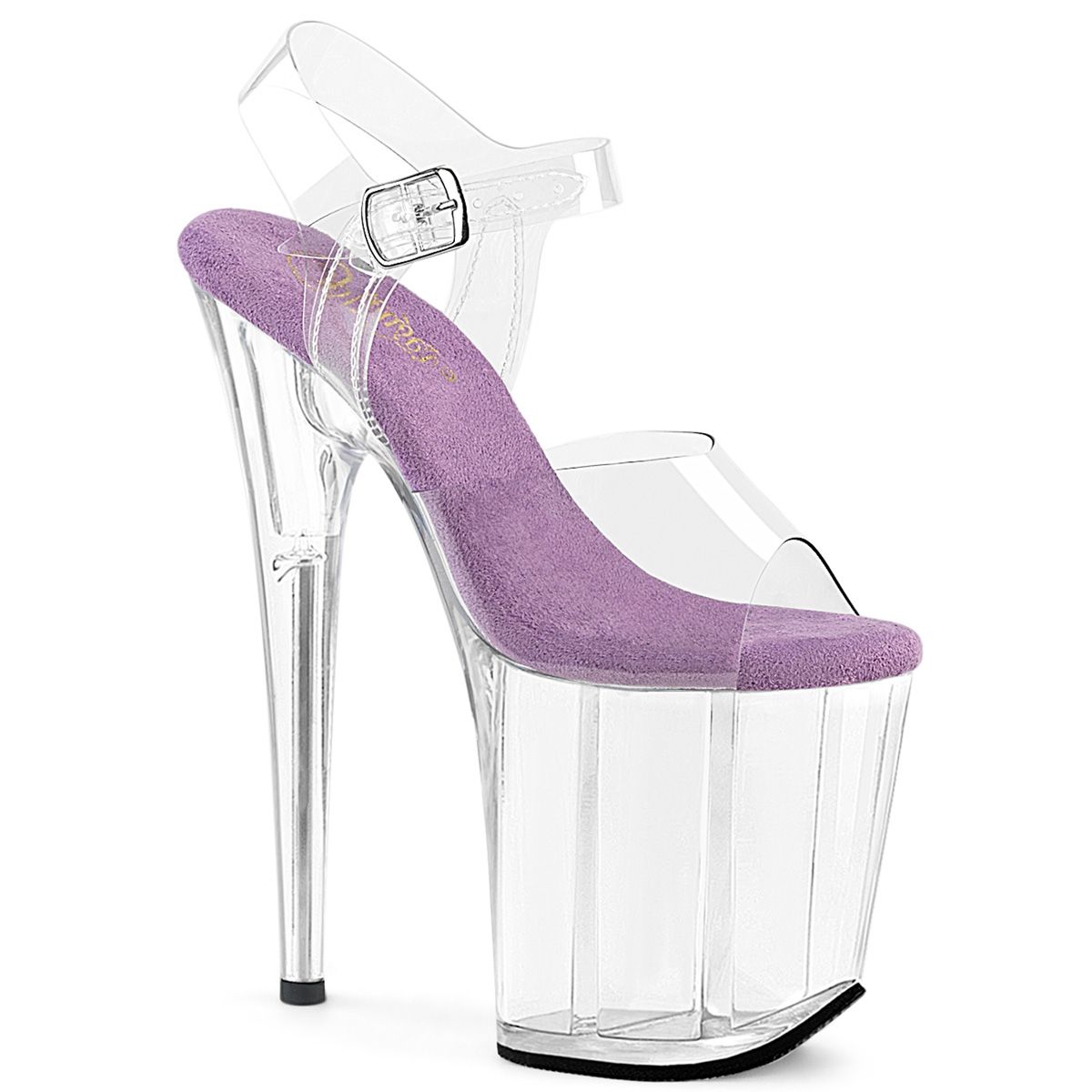 Pleaser FLAMINGO-808 FLAM808/C-LV/C Sandali con Cinturino  Tacco Altissimo 20 Plateau 10.0 Trasparente FLAM808/C-LV/C