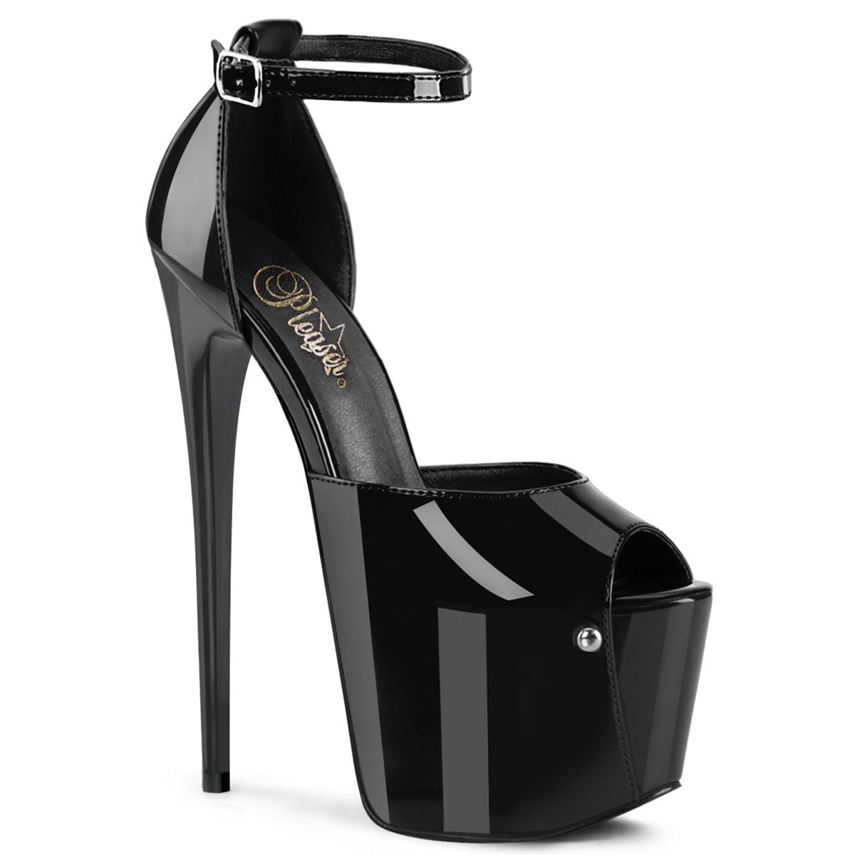Pleaser JUBILANT-15 JUB15/B Sandali con Cinturino  Tacco Altissimo 17 Plateau 7.6 Nero JUB15/B