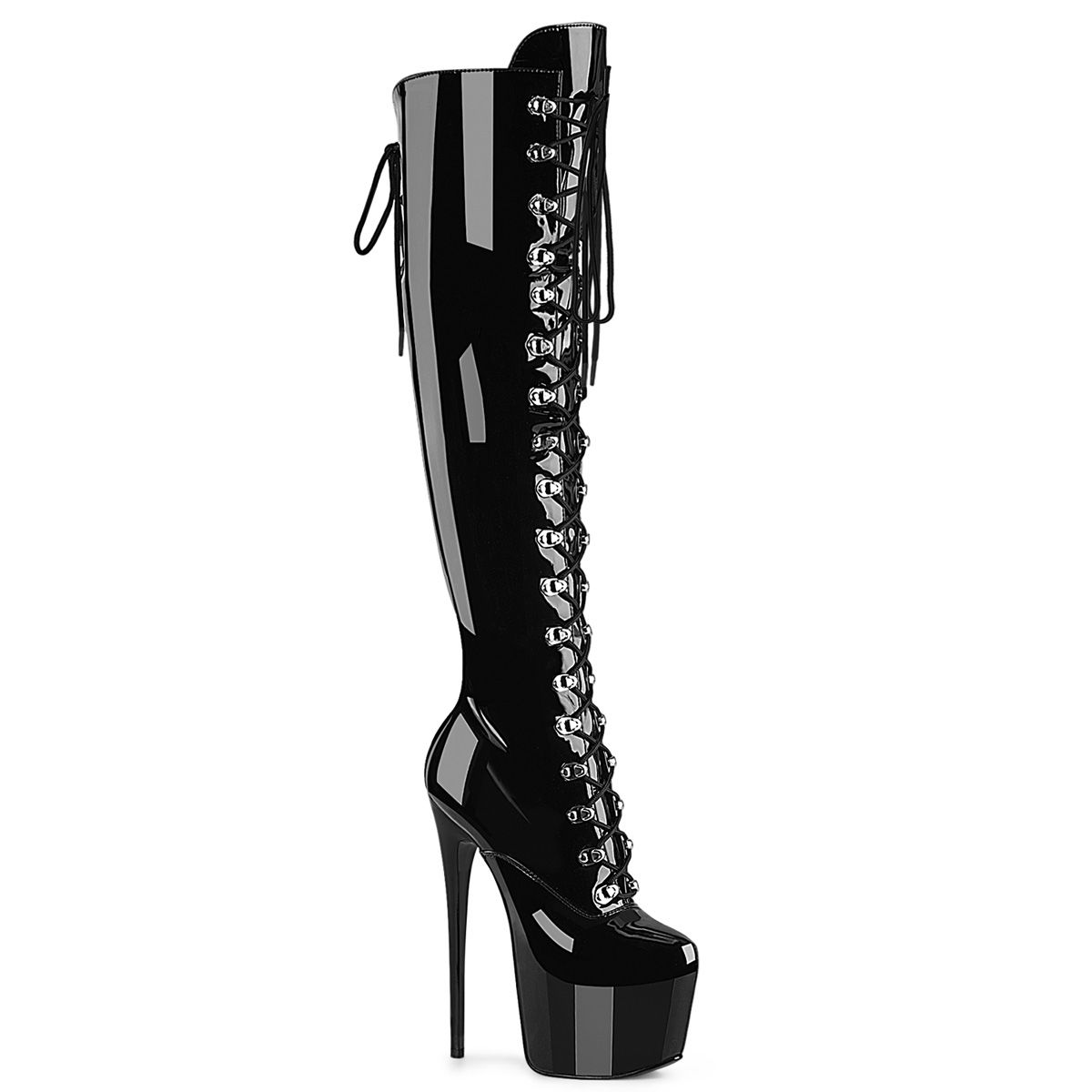 Pleaser JUBILANT-3012 JUB3012/B Stivali Donna  Tacco Altissimo 17 Plateau 7.6 Nero JUB3012/B