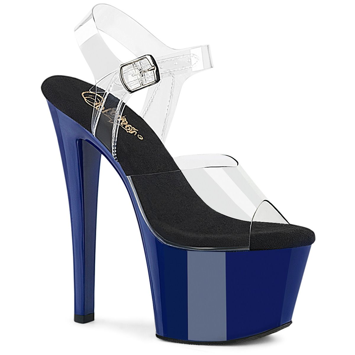 Pleaser SKY-308 SKY308/C/RYBL Sandali con Cinturino  Tacco Altissimo 17 Plateau 7.0 Blu SKY308/C/RYBL