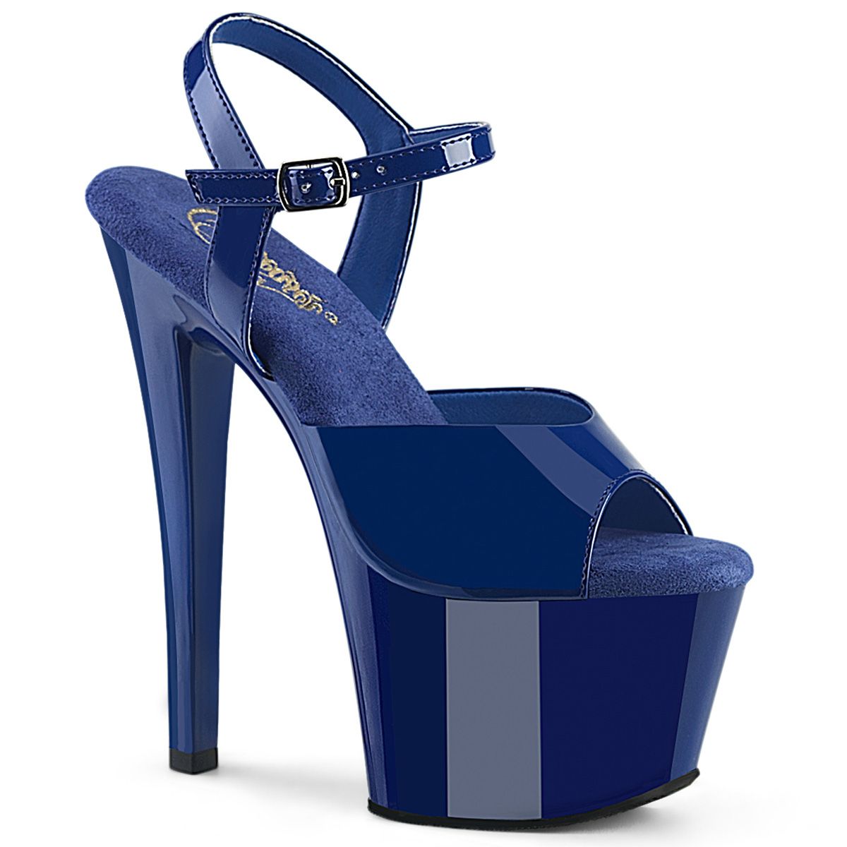 Pleaser SKY-309 SKY309/RYBL/M Sandali con Cinturino  Tacco Altissimo 17 Plateau 7.0 Blu SKY309/RYBL/M
