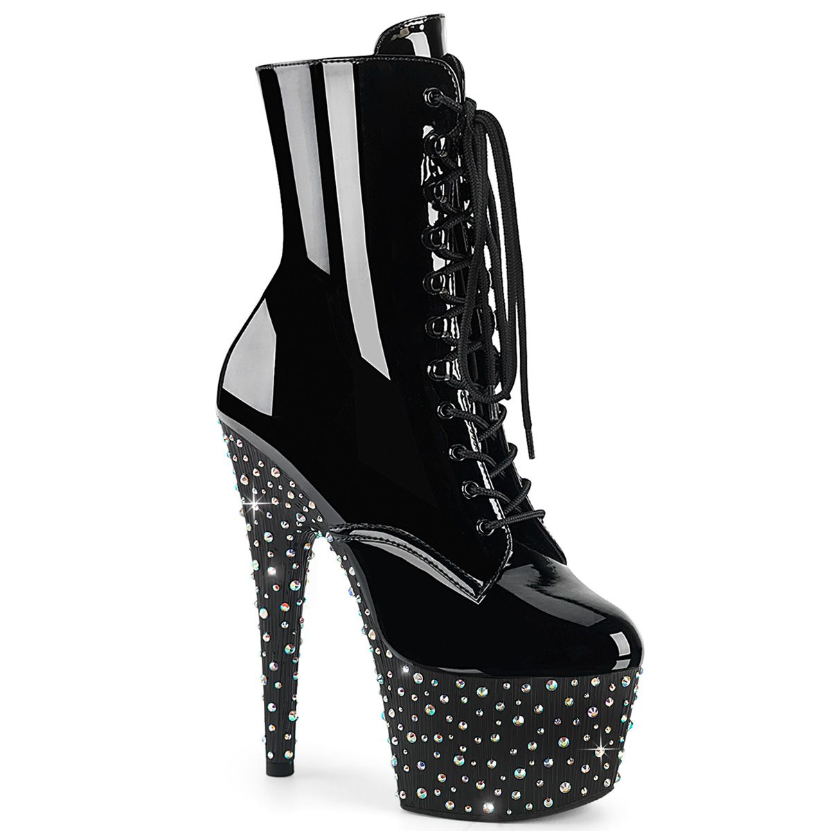 Pleaser STARDANCE-1020 STDANCE1020/B/M Tronchetti  Tacco Altissimo 17 Plateau 7.0 Nero STDANCE1020/B/M