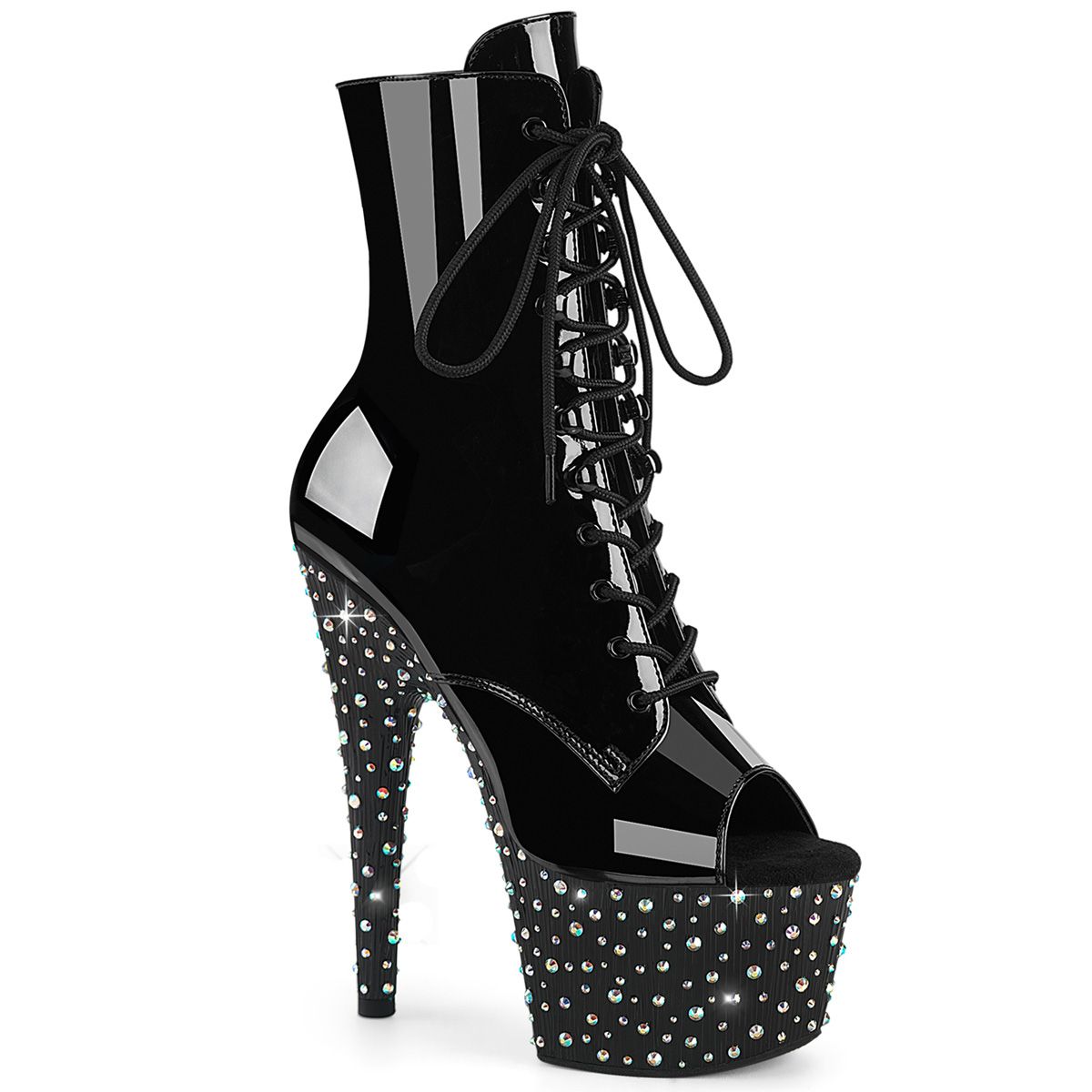 Pleaser STARDANCE-1021 STDANCE1021/B/M Tronchetti  Tacco Altissimo 17 Plateau 7.0 Nero STDANCE1021/B/M