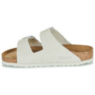 Chaussons femme BIRKENSTOCK Arizona &agrave; semelle souple en daim / Antique / Blanc / Blanc classique - Pointure 4