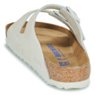 Chaussons femme BIRKENSTOCK Arizona &agrave; semelle souple en daim / Antique / Blanc / Blanc classique - Pointure 5