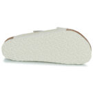 Chaussons femme BIRKENSTOCK Arizona &agrave; semelle souple en daim / Antique / Blanc / Blanc classique - Pointure 7