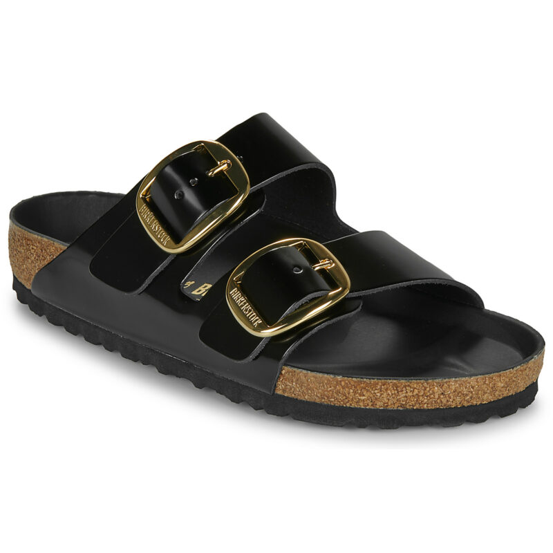 BIRKENSTOCK Arizona Big Buckle High / Light / Pelle Schwarzer Damen-Hausschuh (Standardgr&ouml;&szlig;e) - Gr&ouml;&szlig;e 1
