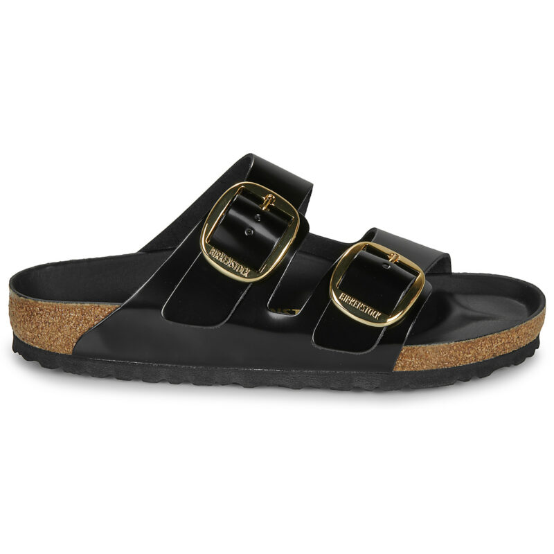 BIRKENSTOCK Arizona Big Buckle High / Light / Pelle Schwarzer Damen-Hausschuh (Standardgr&ouml;&szlig;e) - Gr&ouml;&szlig;e 2