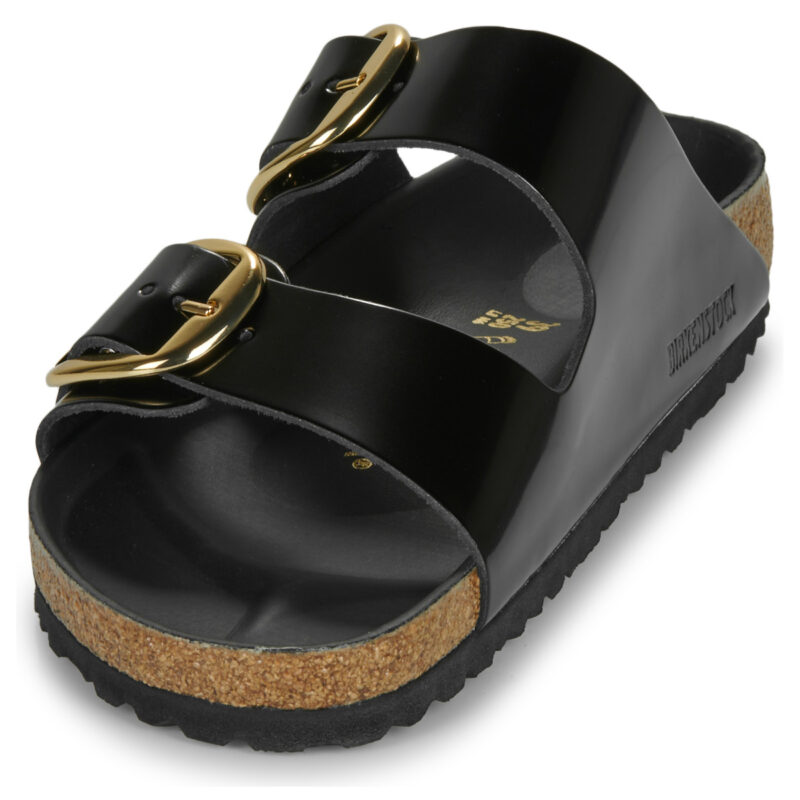 BIRKENSTOCK Arizona Big Buckle High / Light / Pelle Schwarzer Damen-Hausschuh (Standardgr&ouml;&szlig;e) - Gr&ouml;&szlig;e 3