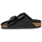 BIRKENSTOCK Arizona Big Buckle High / Light / Pelle Schwarzer Damen-Hausschuh (Standardgr&ouml;&szlig;e) - Gr&ouml;&szlig;e 4