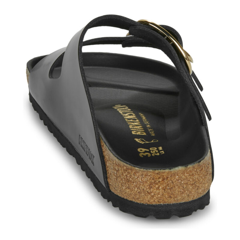 BIRKENSTOCK Arizona Big Buckle High / Light / Pelle Schwarzer Damen-Hausschuh (Standardgr&ouml;&szlig;e) - Gr&ouml;&szlig;e 5