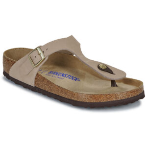 BIRKENSTOCK Gizeh Soft Footbed Nubuck / Sandcastle / Regular Beige Infradito Donna