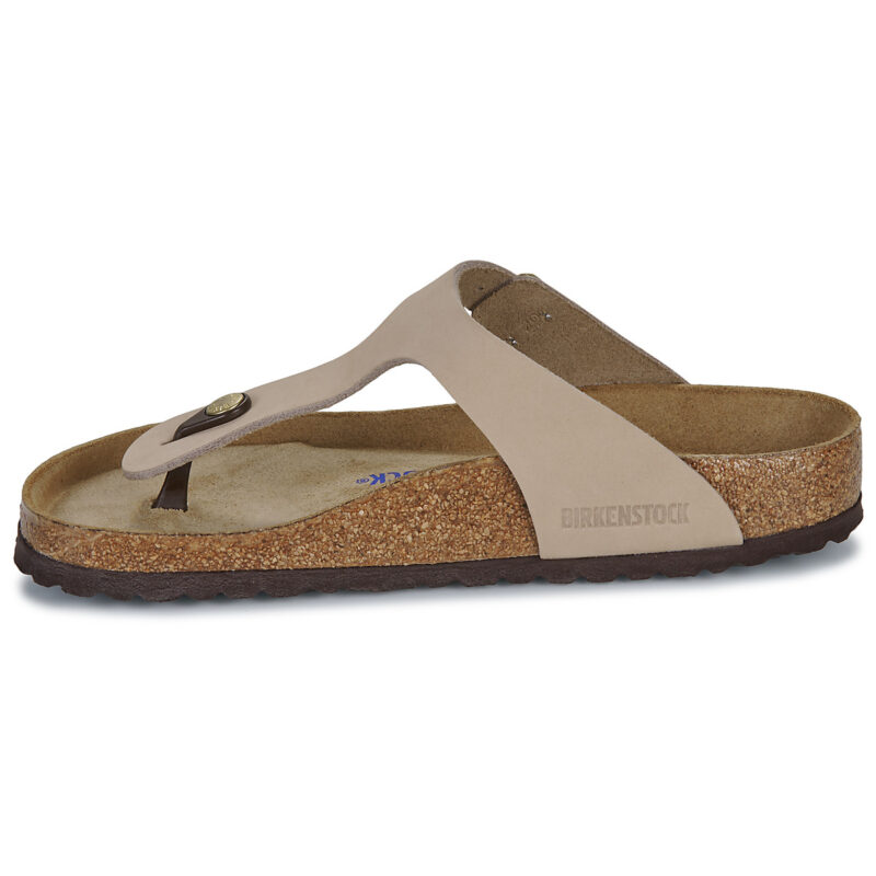 Chanclas Birkenstock Gizeh Soft Footbed Nubuck / Sandcastle / Regular Beige para mujer - 4