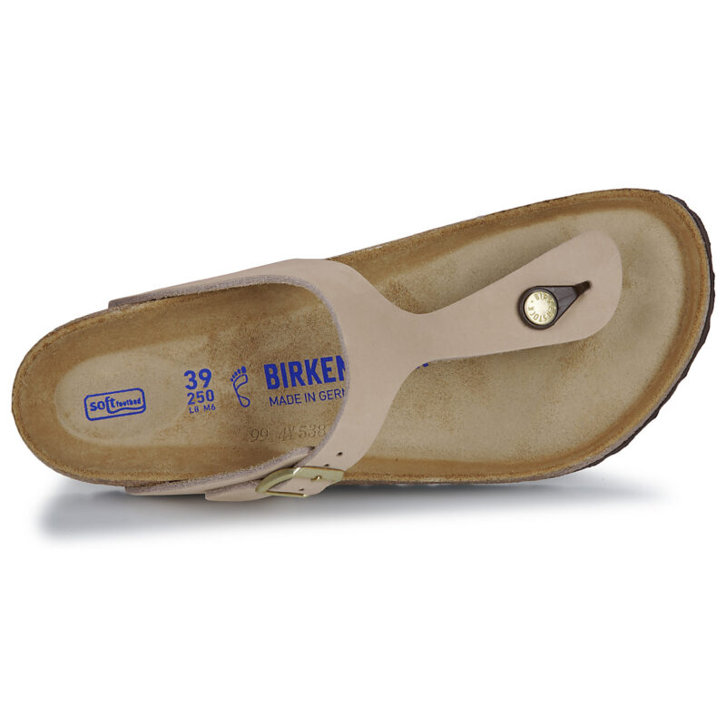 Chanclas Birkenstock Gizeh Soft Footbed Nubuck / Sandcastle / Regular Beige para mujer - 6