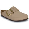 BIRKENSTOCK Boston Big Buckle Nubuck / Sandcastle / Regular Beige Zoccoli Donna