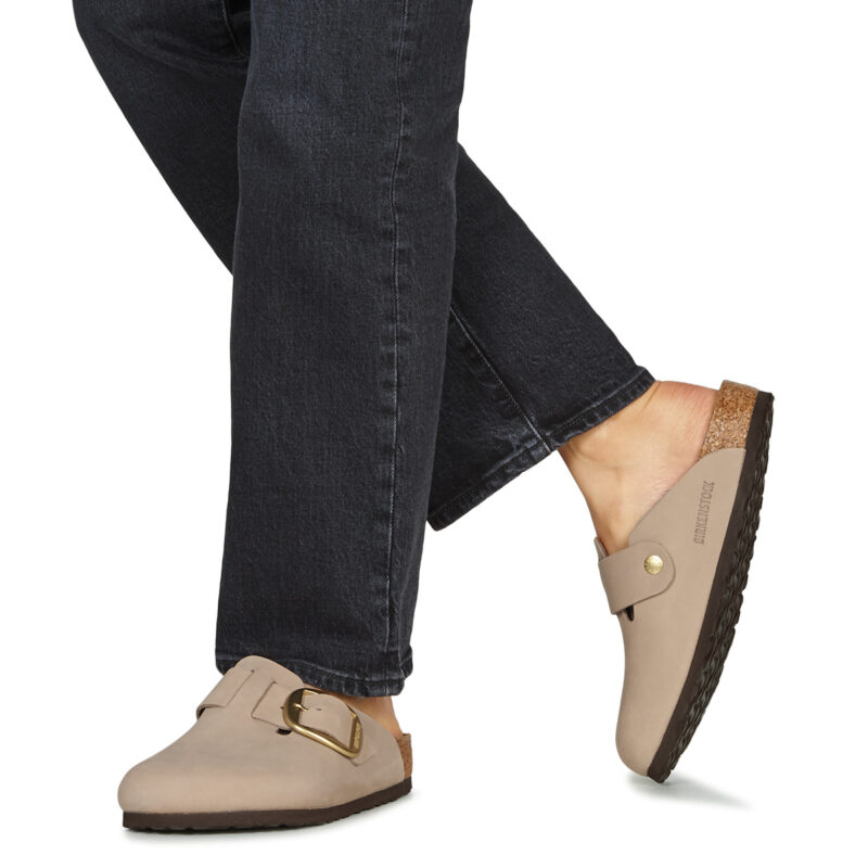 BIRKENSTOCK Boston Big Buckle Nubuck / Sandcastle / Regular Beige Zoccoli Donna - 8