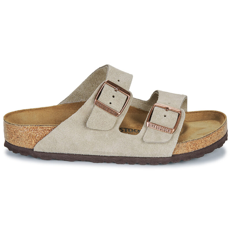 Chaussons femme BIRKENSTOCK Arizona en daim taupe/beige classique - Pointure 2