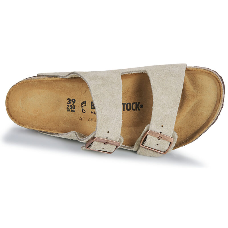 Chaussons femme BIRKENSTOCK Arizona en daim taupe/beige classique - Pointure 6