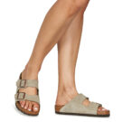 Chaussons femme BIRKENSTOCK Arizona en daim taupe/beige classique - Pointure 8