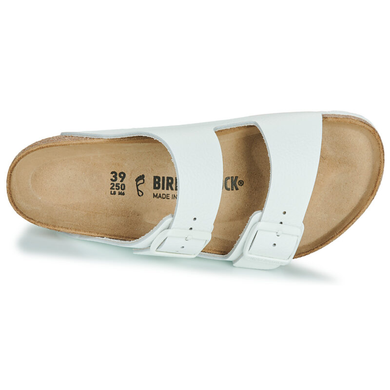 BIRKENSTOCK Arizona Naturel / Pelle Pantoufles blanches classiques pour femmes - Pointure 6
