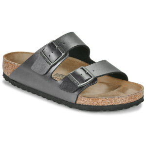 BIRKENSTOCK Arizona Birko-flor / Metallic / Black / Regular Nero Ciabatta Donna