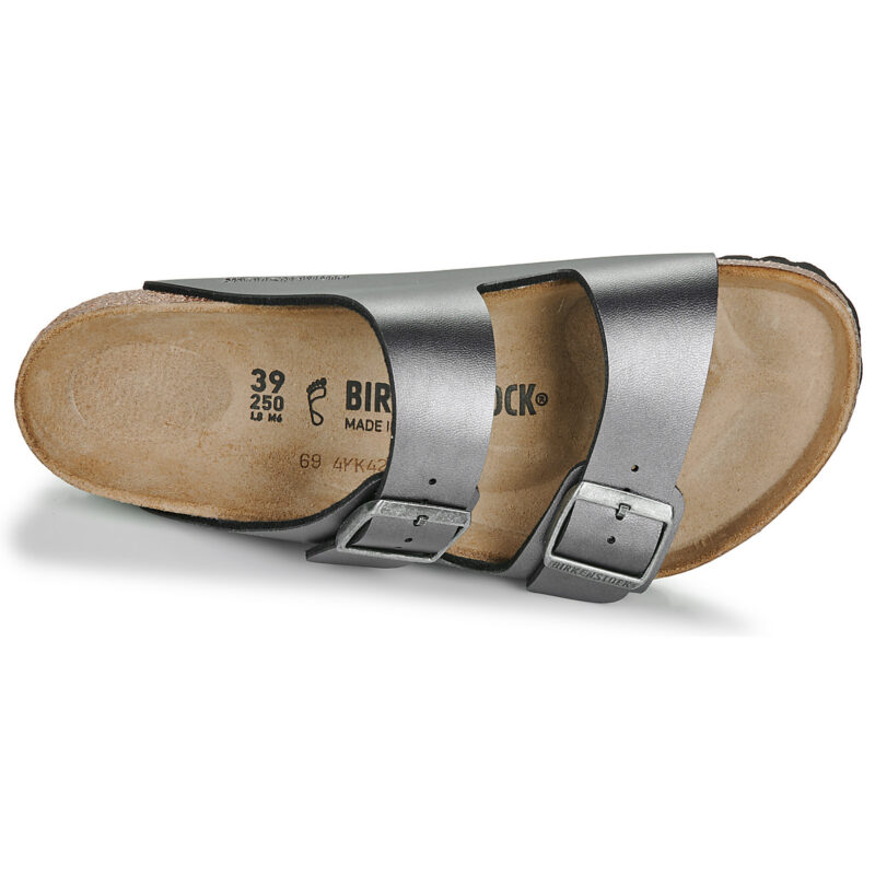 BIRKENSTOCK Arizona Birko-flor / Metallic / Black / Regular Nero Ciabatta Donna - 6