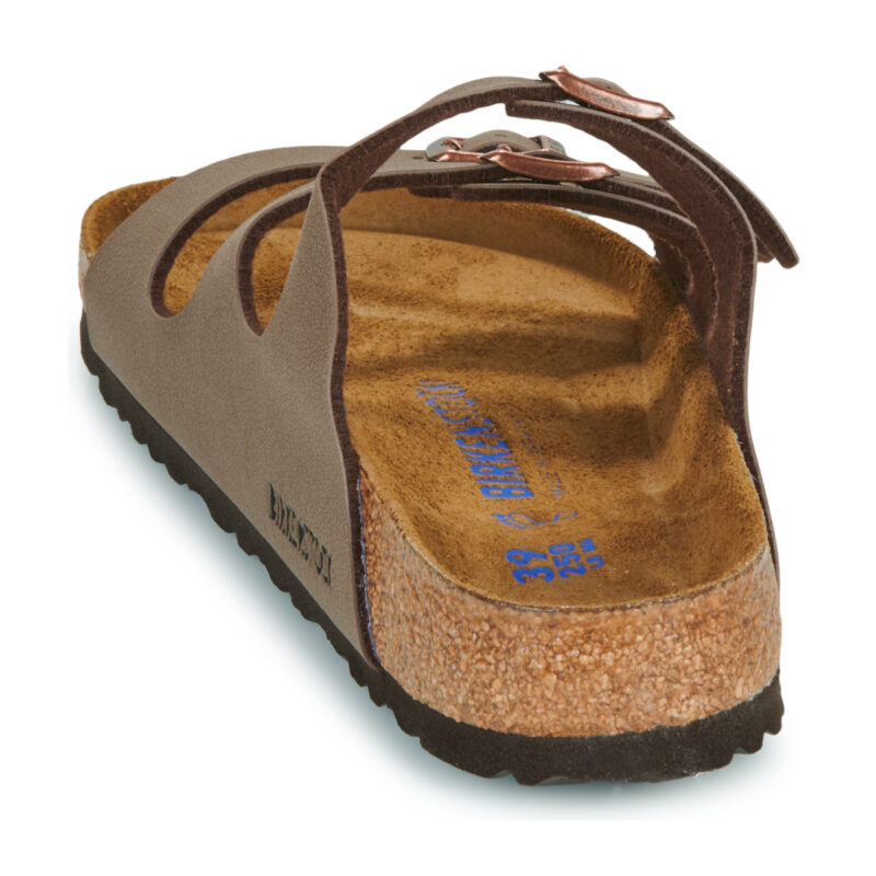 BIRKENSTOCK Florida Soft Footbed Birko-flor / Nubuck / Mocha / Regular Marrone Ciabatta Donna - 5