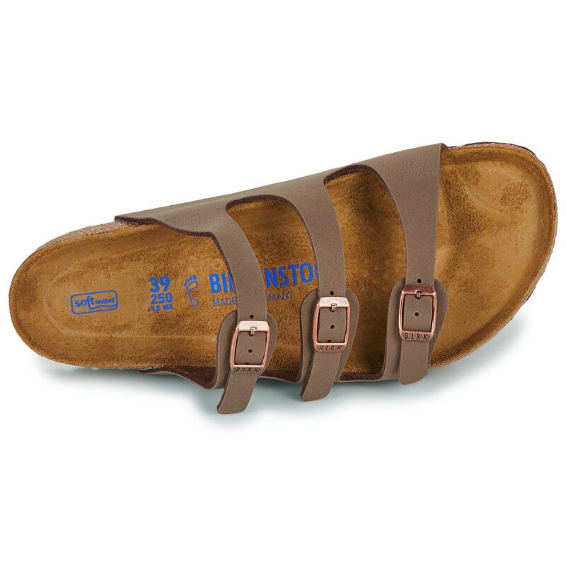 BIRKENSTOCK Florida Soft Footbed Birko-flor / Nubuck / Mocha / Regular Marrone Ciabatta Donna - 6